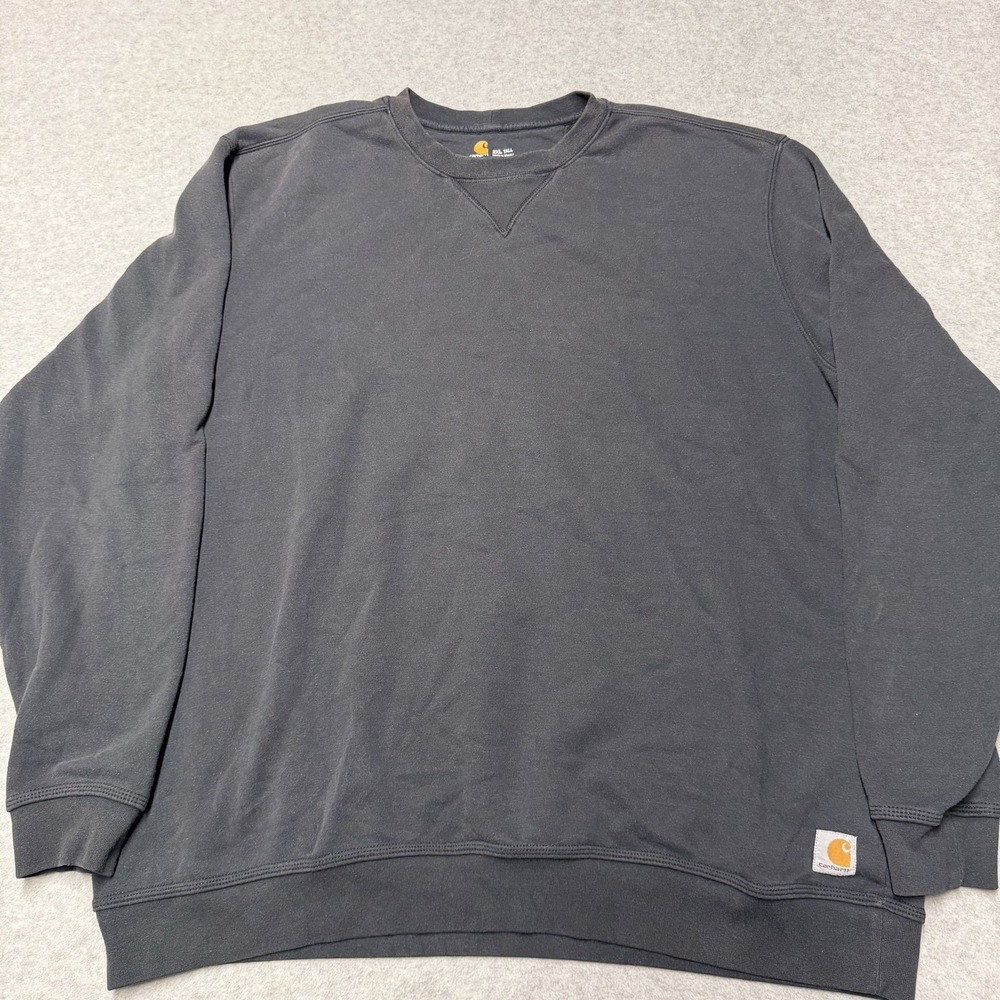 Carhartt Sweatshirt Mens 2XLT Black Original Fit Fleece Crewneck K124 Heavy
